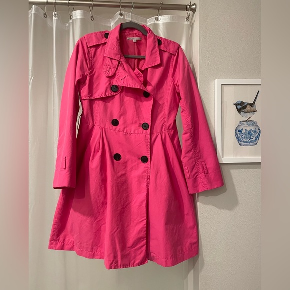 GAP Jackets & Blazers - Gap trench coat style rain jacket in Barbie pink